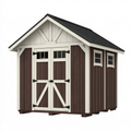 Abri de jardin 250 x 180 x 220 cm en bois marron blanc et noir style chalet avec double porte