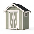 Abri de jardin 180 x 120 x 200 cm en bois vert sauge et blanc avec double porte style chalet
